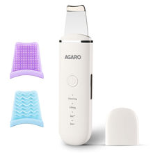 Agaro Ultrasonic Facial Skin Scrubber For Face Cleansing, Blackheads, 4 Modes, Rechargeable, White