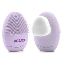 Agaro Cb2105 Manual Facial Cleansing Brush, 2-in-1 Soft Silicone Bristles For Pore Cleansing, Purple