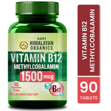 Vlado's Himalayan Organics Methyl Cobalamin Vitamin B12 1500Mcg Supplement Support Brain Tablets