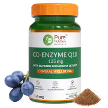 Pure Nutrition Co-Enzyme Q10 (125 mg) For Cellular Growth and Energy- 60 Veg Capsules