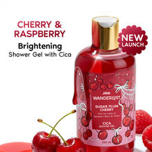 Wanderlust Sugar Plum Cherry Perfume Shower Gel With Cica, Vitamin E (Raspberry, Rose Perfume)