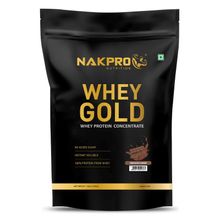 NAKPRO Gold 100% Whey Protein Concentrate Supplement Powder - Chocolate Flavour