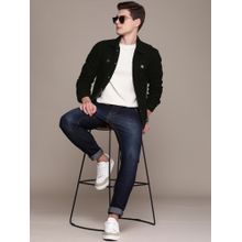 High Star Men Black Solid Denim Jacket