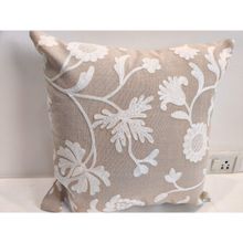 SHADES OF LIFE Cotton Decorative Cushion Covers (Beige Intricate Emb16X16)