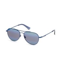 Diesel Round Sunglasses Black Colour Matte Blue / Blue Mirror 100% Uv Protection Full Rim Frame