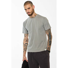 Snitch Grey Plain Half Sleeves Slim Casual T-shirt