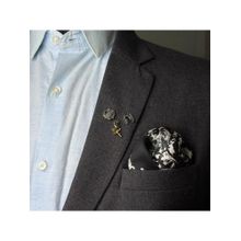 The Tie Hub Black Rose, Shirt Icon & Compass Emblem Lapel Pins (Pack of 3)