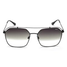 IDEE Grey Gradient Lens Square Sunglass Full Rim Shiny Black Frame (57)