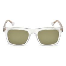 IDEE Gold Mirror Green Lens Square Sunglass Shiny Crystal Shiny Light Gold Part Frame (52)