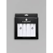 CAZZANO Men Pack Of 6 White Cotton Solid Handkerchiefs