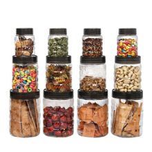Kuber Industries Set of 12 Plastic Container Set 1000ml, 500ml, 200ml I Small to Large, Transparent