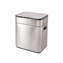 Kuber Industries Sensor Dustbin Dual Compartment Sensor Dustbin 13 LTR Silver