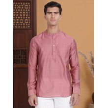 Kryptic Cryptic Men Cotton Multi Colour Stripe Pink Short Kurta