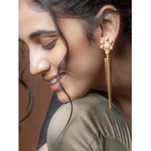 Suhani Pittie Gold Toned Cone Earrings With Pearl Clusters