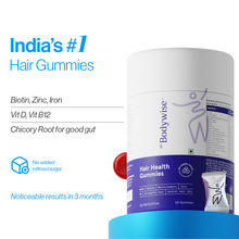 Be Bodywise Biotin Hair Gummies - Zinc, Fibre, Multivitamin For Stronger Hair, Nails -No Added Sugar
