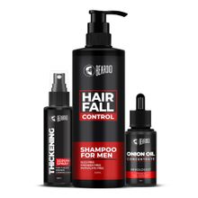 Beardo Hair Thickening Combo Hair Fall Control Shampoo, Hair Serum, Onion Oil