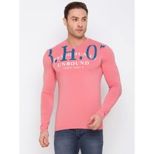 Being Human Men Printed Pink T-Shirt