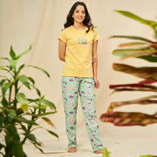 July for Women Knit Cotton Yellow T-hirt - Pyjama - PC915 - Multi-Color