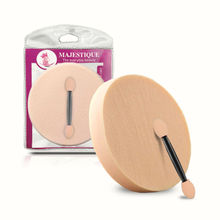 Majestique Large Round Powder Puffs With Cosmetic Sticks, Washable Large Face Body - Color May Vary