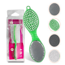 Majestique 4-in-1 Hard Skin Remover for Legs - Foot Brush & Pedicure Tool - Color May Vary