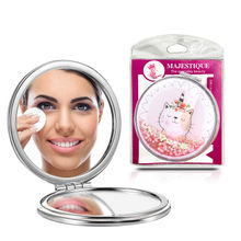 Majestique Glitter Round Makeup Mirror 1X/2X Magnifying - Color May Vary