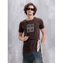 WROGN Printed Patchwork T-Shirt Coffee