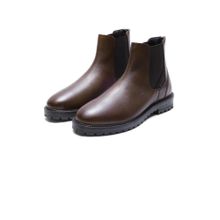 Rare Rabbit Mens Gum-1 Brown Leather Fabric Chelsea Boots