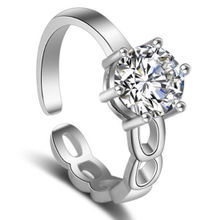 Peora Platinum Plated CZ Solitaire Adjustable Ring for Women & Girls (PX9R41)