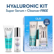 Olay Hydration Boost Kit With Hyaluronic Serum & Cleanser For Intense Hydration & Dewy Glow