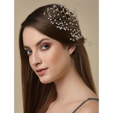 PANASH Gold-Toned Pearls Beaded Hair Vines Accessory