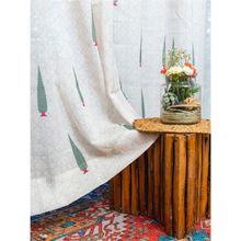 Urban Space Printed Sheer Linen Curtains For Window - Pinewood (pack Of 2) (5x4 Feet)