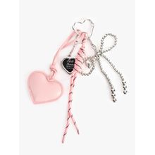 Kazo Pink Auvin Bead Heart Bag Charm