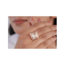 KIORAH Women Rose Gold Sterling Silver Ring