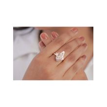 KIORAH Women Rose Gold Sterling Silver Ring