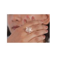KIORAH Women Rose Gold Sterling Silver Ring