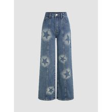 Cider Star Pattern Wide Leg Jeans