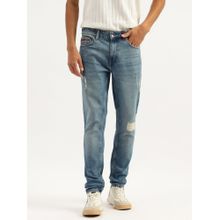 United Colors of Benetton Blue Solid Skinny Fit Light Wash Jeans