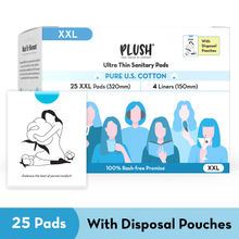 Plush Sanitary Pads 100% Cotton Rash-Free - 25XXL + 4 Free Liners