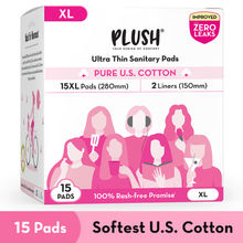 Plush Sanitary Pads 100% Cotton rash-free 15XL + 2 free Liners