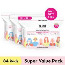 Plush Ultra -Thin Sanitary Pads for Women (48L+ 36XL+ 12 Panty Liners) Buy 2 Get 1 Free