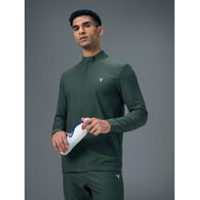 Technosport Men Solid Slim Fit Sports Green Jacket