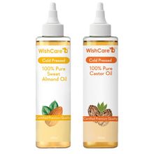 Wishcare 100% Pure Cold Pressed Castor Oil & Sweet Almond Oil Combo