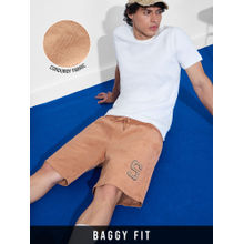 The Souled Store Originals Corduroy Beige Varsity Clay Men Shorts