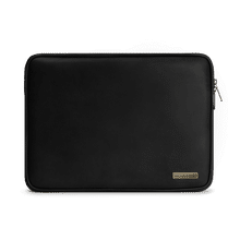 DailyObjects Black Vegan Leather Zippered Sleeve For Laptop/macbook