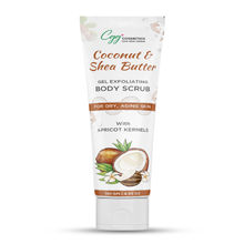 CGG Cosmetics Coconut & Shea Butter Gel Exfoliating Body Scrub- Dry Aging Skin & 100% Natural Shea