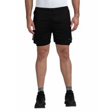 Black Panther Men's Black Polyester Lycra Acti Fit Shorts
