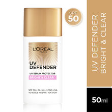 L'Oreal Paris UV Defender Serum Protector Sunscreen With SPF 50 PA+++, Bright & Clear
