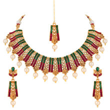Asmitta Multi-Coloured Stone Studded Necklace Set