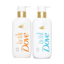 Dove Glow Recharge Exfoliating & Exfoliate Away Serum Body Wash Combo