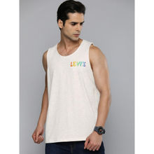 Levi's Men Beige Round Neck Tank Top